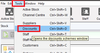 discount in menu