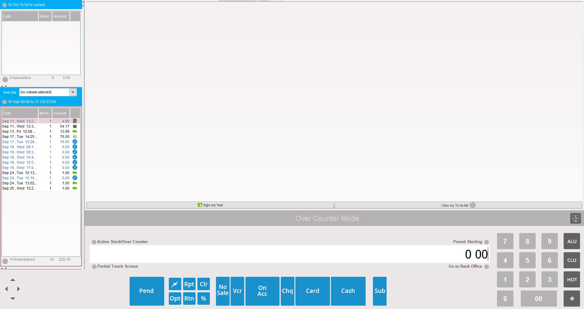 connect 6 pos screen