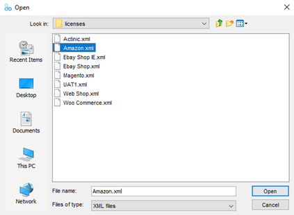 open amazon xml